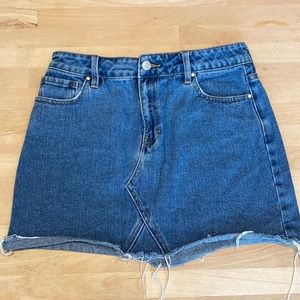 High waisted jean skirt